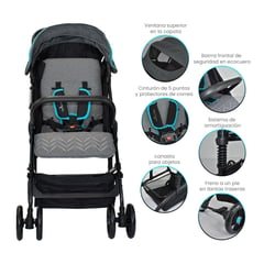 PREMIUM BABY - Coche para Bebé Compacto Azul Praga