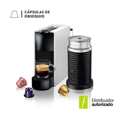 NESPRESSO - Cafetera con Cápsula Essenza Mini Silver con Espumador de Leche