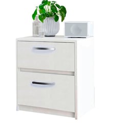 RTA MUEBLES - Mesa de Noche Moderna de 2 Cajones 465 x 40 x 32 cm