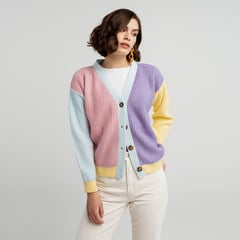 MAGLIONE - Cardigan para Mujer Cuello en v Con botones