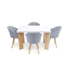 MICA - Juego de Comedor Moderno para 4 Personas Beige (Comedor + 4 Sillas)