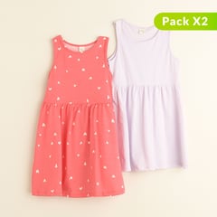 YAMP - Pack de 2 Vestido para Niña en Algodón