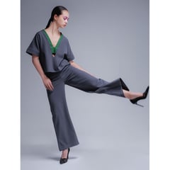 BEMONOCROMO - Pantalón Wide Leg Mujer