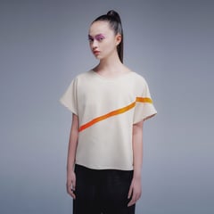 BEMONOCROMO - Blusa Manga corta Poliéster reciclado Mujer