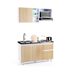 BERTOLINI - Cocina Integral Moderna Rosy en MDP 150 cm Color Rovere (No Incluye Mesón) - Mueble