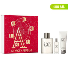 ARMANI - Set Perfume Hombre Acqua De Gio EDT Giorgio Armani: Acqua De Gio edt 100ml + Acqua De Gio edt 15ml + Gel de ducha 75ml