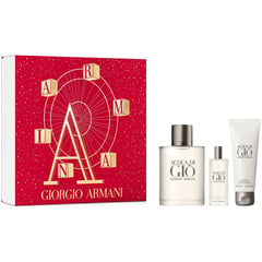 ARMANI - Set Perfume Hombre Acqua De Gio EDT Giorgio : Acqua De Gio edt 100ml + Acqua De Gio edt 15ml + Gel de ducha 75ml