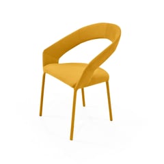 MICA - Silla de Comedor Moderna en Poliéster Amarillo (Incluye 1 Silla)