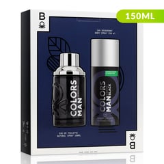 BENETTON - Estuche Masculino Benettom Colors Black Edt 100 ml + Deo 150 ml