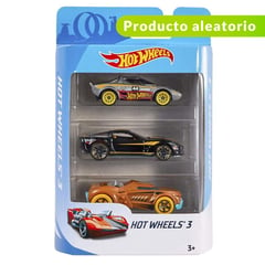 HOT WHEELS - Die Cast Vehículo de Juguete Paquete de 3 Autos Surido: Producto Aleatorio