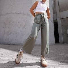 SYBILLA - Pantalón Culotte para Mujer Tiro medio