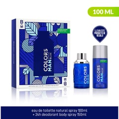 BENETTON - Estuche Perfume Hombre Colors Blue 100ml EDT + Desodorante 150ml