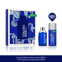 BENETTON - Estuche Perfume Hombre Colors Blue 100ml EDT + Desodorante 150ml
