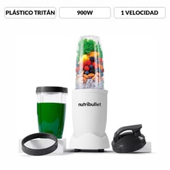 NUTRIBULLET - Licuadora 900 Watts 9 Piezas Color Blanco | Vaso en Tritán