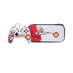 POWER A - Accesorio Combo estuche + Control Alámbrico Fireball Mario Nintendo Switch