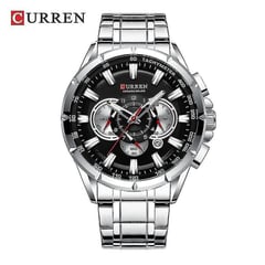 CURREN - Reloj para Hombre . Reloj análogo Plateado Acero inoxidable