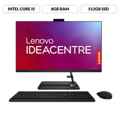 LENOVO - Computador Ideacentre AIO 3 | Intel Core i5 | 8GB de RAM | 512GB SSD de Almacenamiento | Windows 11 | Pantalla 23.8 pulgadas | Incluye Mouse y Teclado | IC AIO 3| All In One | Todo en Uno