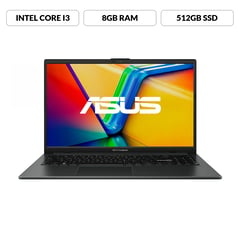 ASUS - Portátil Vivobook Go 15 | Intel Core i3 | 8GB de RAM | 512GB SSD de almacenamiento | Windows 11 | 15.6 Pulgadas | E1504GA-NJ092W | Computador portátil