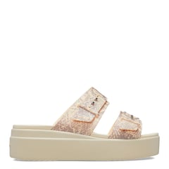 CROCS - Sandalias con Plataforma para Mujer Brooklyn Snake Buckle Low Wedge