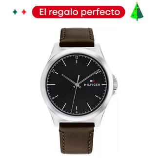 TOMMY HILFIGER - Reloj para Hombre 1710601 . Reloj Análogo Cuero Marrón