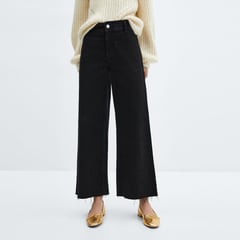 MANGO - Jean Culotte para Mujer Tiro alto de Algodón