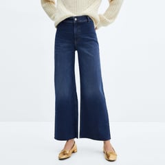 MANGO - Jean Culotte para Mujer Tiro alto de Algodón