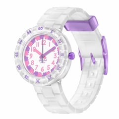 FLIK FLAK - Reloj para Niñas Level Milky Rubber Stap . Reloj análogo Blanco Plástico