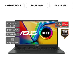 ASUS - Portátil Vivobook Go 15 OLED | AMD Ryzen 5 | 16GB de RAM | 512GB SSD de almacenamiento | Windows 11 | 15.6 Pulgadas | E1504FA-L1402W | Computador portátil