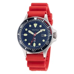 NAUTICA - Reloj para Hombre . Reloj Análogo Rojo Acero inoxidable