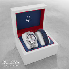 BULOVA - Reloj para Hombre Jet Star . Relojes análogos Acero Inoxidable Plateado