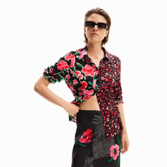 DESIGUAL - Camisa para Mujer con Flores Manga larga