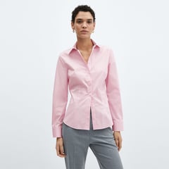 MANGO - Camisa para Mujer Manga larga de Algodón