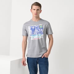 DENIMLAB - Camiseta Hombre Manga corta con Estampado de Algodón