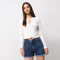 MOSSIMO - Short Mujer Tiro medio Algodón