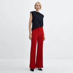 MANGO - Pantalón Flare Mujer Tiro medio