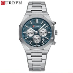 CURREN - Reloj Para Hombre KREd8402 - Reloj Análogo Acero inoxidable Plateado