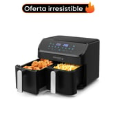 HOLSTEIN HOUSEWARES - Freidora de Aire Sin aceite Holstein 9 lt Doble Canasta Air Fryer