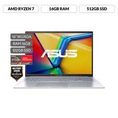 ASUS - Portátil Vivobook 16X | AMD Ryzen 7 | 16GB de RAM | 512GB SSD de almacenamiento | Windows 11 |16 Pulgadas | M3604YA-MB013W | Computador portátil