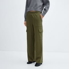 MANGO - Pantalón Cargo Mujer Tiro alto