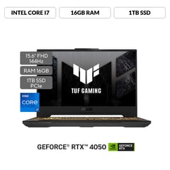 ASUS - Portátil TUF Gaming F15 | GeForce RTX 4050 | Intel Core i7 | 16GB de RAM | 1TB SSD de almacenamiento | Windows 11 |15.6 Pulgadas | FX507VU-LP185W | Computador portátil Gamer