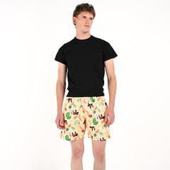 BEARCLIFF - Pantaloneta de baño Hombre con Estampado con forro