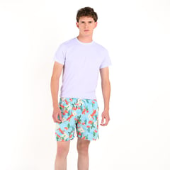 BEARCLIFF - Pantaloneta de baño Hombre con Estampado con forro