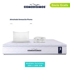 COMODISIMOS - Colchón King Firmeza Media Ortopédico Resortado Doble Cara Línea Advance 200 x 200 cm + Almohada + Protector Comodísimos