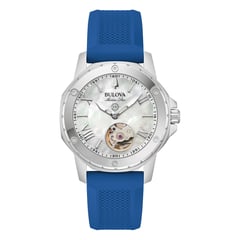 BULOVA - Reloj Mujer MARINE STAR. Reloj Caucho Azul 96L324