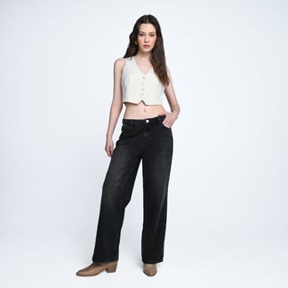 SYBILLA - Jean Wide Leg Mujer Tiro medio