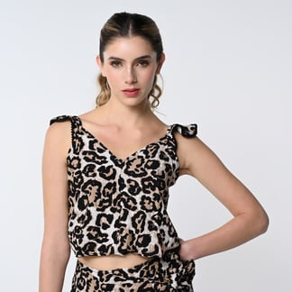 DENIMLAB - Blusa Mujer Animal print Sin mangas