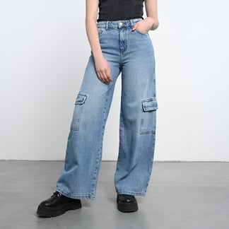 DENIMLAB - Jean Cargo Wide Leg Mujer Tiro alto