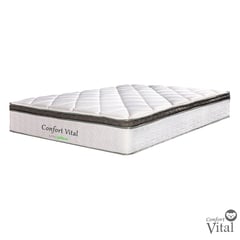 CONFORT VITAL - Colchón Doble Firmeza Media Ortopédico con Pillow Resortado Vital Pillow 140 x 190 cm - Precio de Lanzamiento