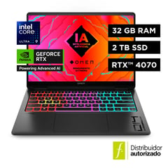 HP - Portátil OMEN Transcend | Intel Core Ultra 9 | 32GB RAM | 2TB SSD Almacenamiento| Windows 11 | 14 pulgadas | 14-fb0004la| Computador portátil | NVIDIA GeForce RTX 4070