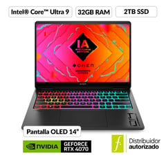 HP - Portátil OMEN Transcend | Intel Core Ultra 9 | 32GB RAM | 2TB SSD Almacenamiento| Windows 11 | 14 pulgadas | 14-fb0004la| Computador portátil | NVIDIA GeForce RTX 4070